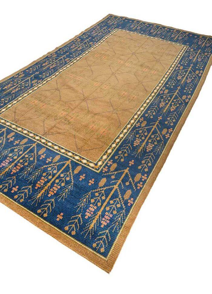 Amber Gold/Ink Blue Hand Knotted Rugs - Image 4