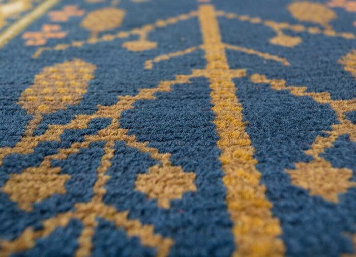 Amber Gold/Ink Blue Hand Knotted Rugs - Image 3