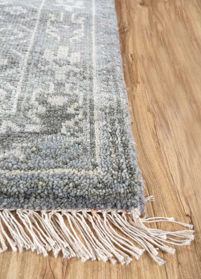 Blue Daisy/Dusky Blue Hand Knotted Rugs - Image 4